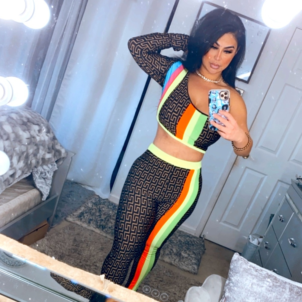 Two piece, Hot Miami designer inspired set